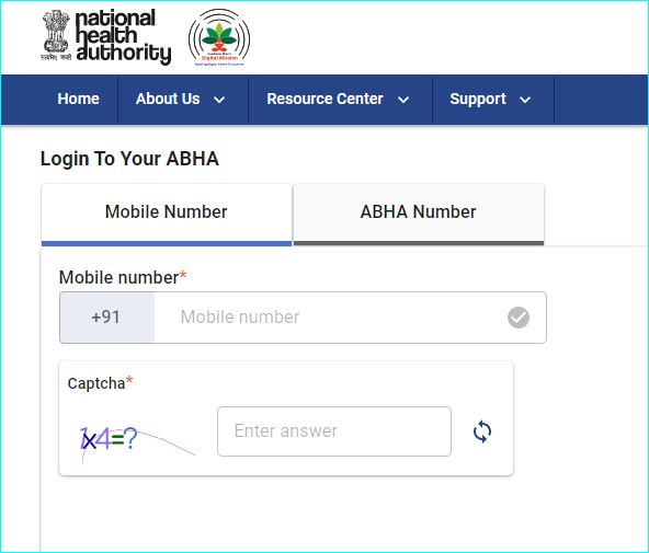 ABHA Card Login